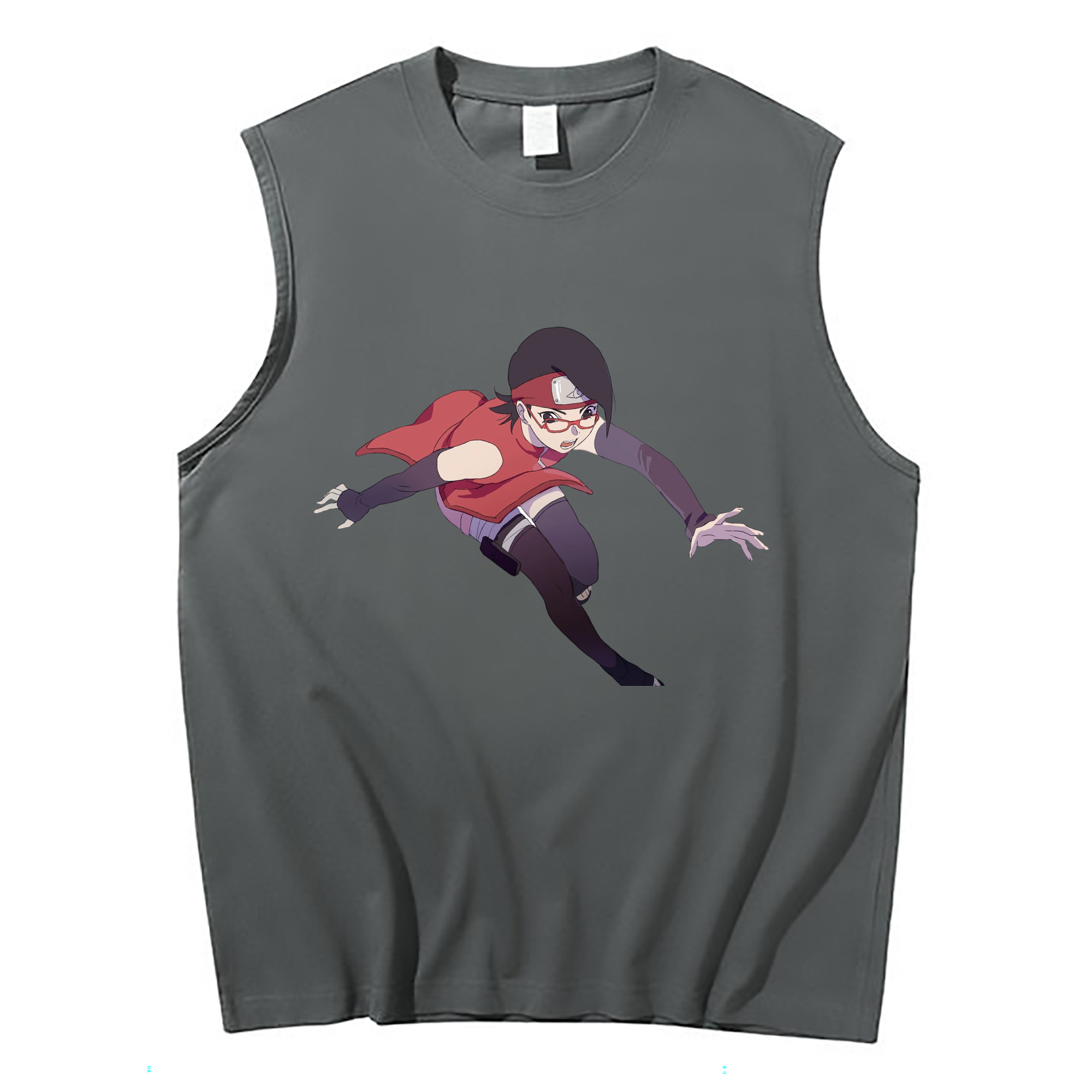 （画像用） NARUTO -ナルト- うちは サラダ Uchiha Sarada コットン100％タンクトップ（フロントプリント）